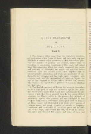 Queen Elizabeth by David Hume.