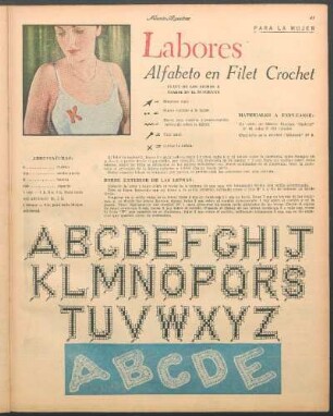 Labores [Dibujos] : Alfabeto en Filet Crochet