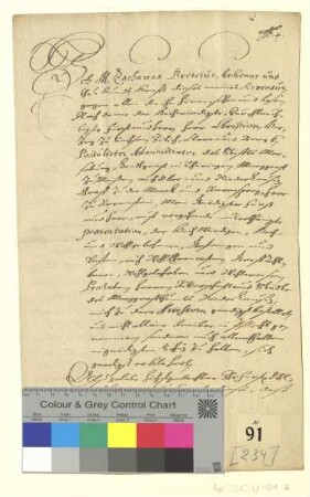 Revers des Assessors beim Geistlichen Konsistorium, Mag. Zacharias Brescius, anläßlich seiner Bestallung.