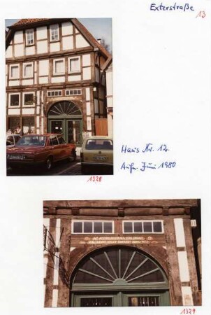 Exterstraße Nr. 12. Frontansicht und Torbogen. Detmold