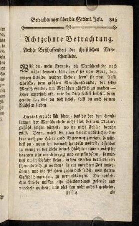 823-842, Achtzehnte Betrachtung.