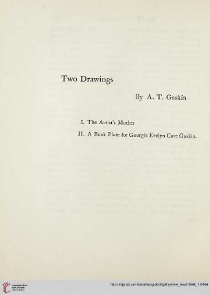 Plates: Two Drawings by A. T. Gaskin