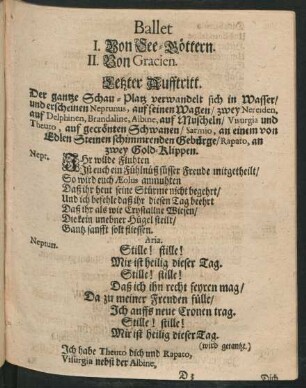 Letzter Aufftritt