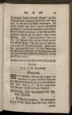 CLXIII. [Am ersten Weihnachtstage.](2)