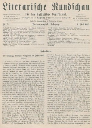129-134 Die katholische Literatur Englands im Jahre 1896 : Schluß