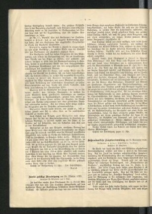 Außerordentliche Hauptversammlung am 15. November 1890