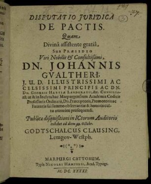 Disputatio Iuridica De Pactis
