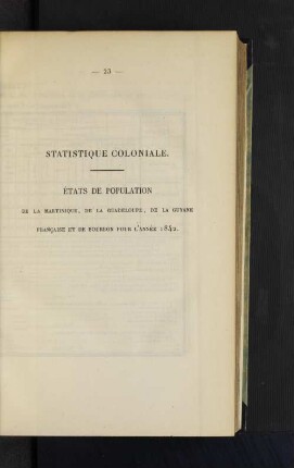 Statistique coloniale.
