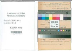 Entnazifizierung Fritz Klocker , geb. 27.05.1900 (Landwirt)