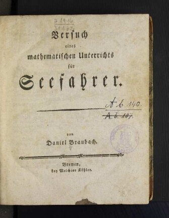 Versuch eines mathematischen Unterrichts für Seefahrer