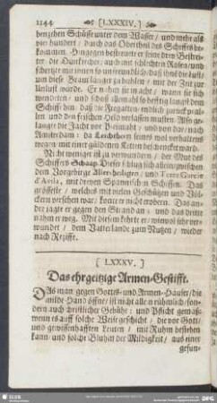 [LXXXV.] Das ehrgeitzige Armen-Gestifft