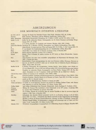 Abkürzungen der mehrfach zitierten Literatur