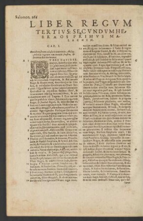 Liber Regvm Tertivs: Secvndvm Hebraeos Primvs Malachim.