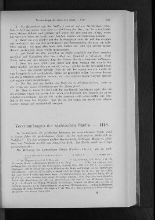 Versammlungen der sächsischen Städte. - 1448.
