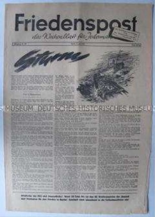 Wochenzeitung der DSF "Friedenspost" u.a. zum Korea-Krieg