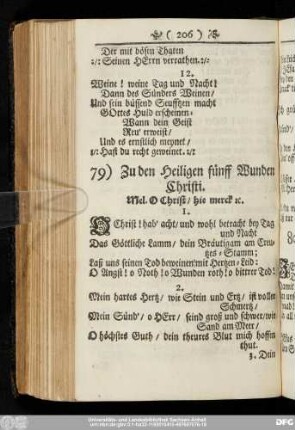 79) Zu den Heiligen fünff Wunden Christi.