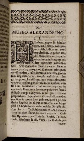 De Museo Alexandrino.
