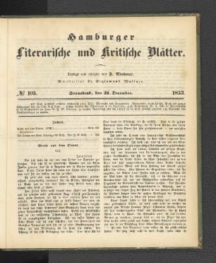 No. 105. 31. Dezember 1853