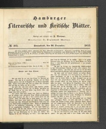 No. 105. 31. Dezember 1853