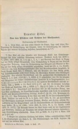 Neunter Titel. Von den Pflichten und Rechten des Adelsstandes
