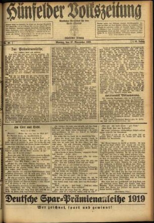 Ausgabe vom Montag, den 17. November 1919.