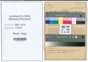 Entnazifizierung Hugo Reetz , geb. 01.04.1903 (Lokfuehrer)