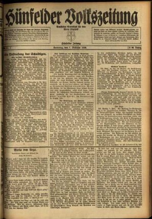 Ausgabe vom Samstag, den 07. Februar 1920.