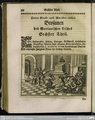 Derer Gnad- und Wunder-vollen Brosamen des Marianischen Tisches Sechster Theil