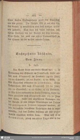 Sechszehnter Abschnitt. Vom Zinne
