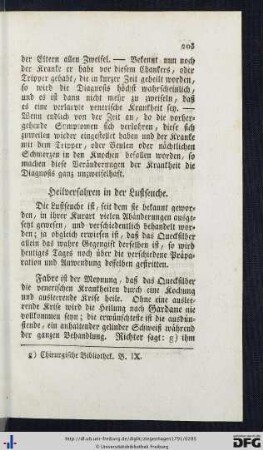 Heilverfahren in der Lustseuche.