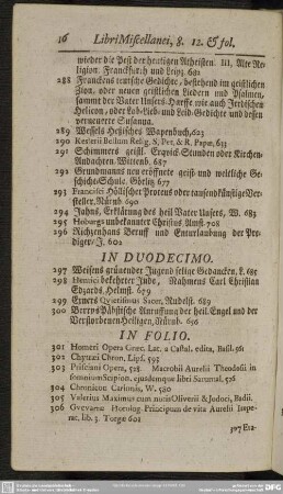[Libri] In Duodecimo