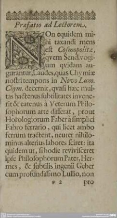 Praefatio ad Lectorem.