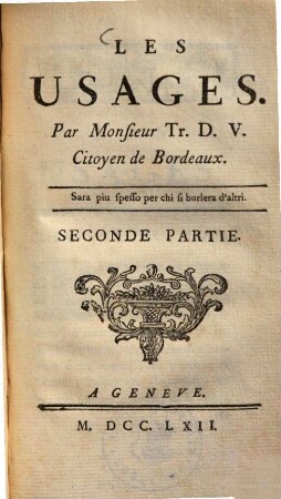Les Usages, 2