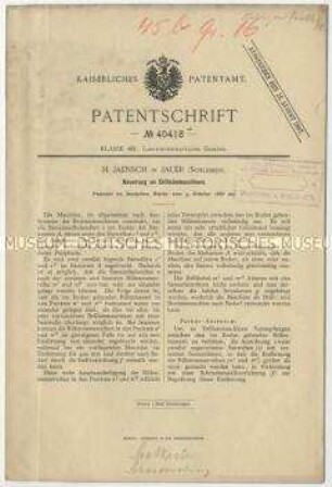 Patentschrift einer Neuerung an Drillsämaschinen, Patent-Nr. 40418