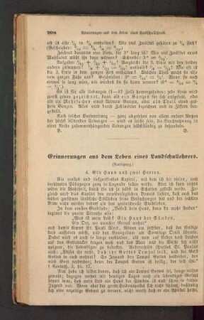 Erinnerungen aus dem Leben eines Landschullehrers : (Fortsetzung)