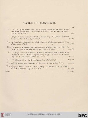 Table of contents