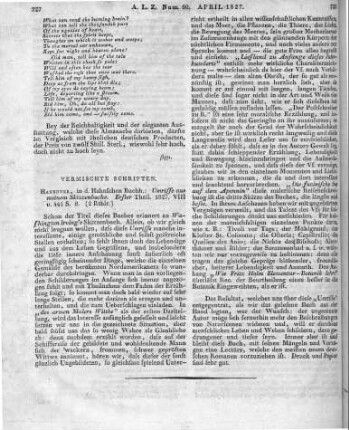 Irving, W.: Umrisse aus meinem Skizzenbuche. Hannover: Hahn 1827