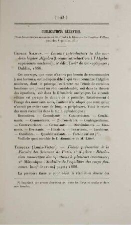 Publication récentes.