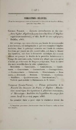 Publication récentes.