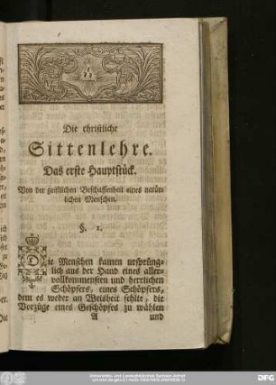 Das erste Hauptstück. Von der geistlichen Beschaffenheit eines natürlichen Menschen.