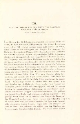 XII. Reise der Arkona und der Thetis von Nangasaki nach dem Yangtse-Kiang. Vom 24. Februar bis 2. März 1861