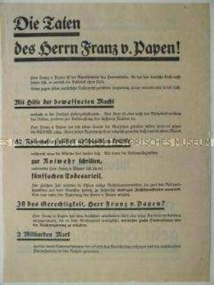 Propagandaflugblatt der NSDAP mit Aufruf zur Wahl Adolf Hitlers zum Reichspräsidenten 1932