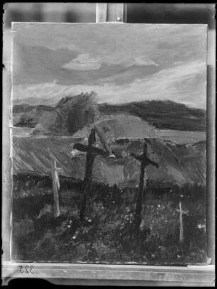 Landschaft mit Friedhof