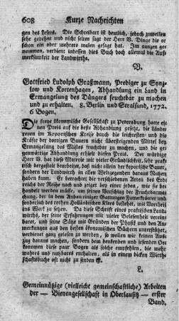 Abhandlung ein Land in Ermangelung des Düngers fruchtbar zu machen und zu erhalten.