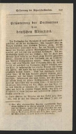 Erläuterung der Declination des deutschen Adjectivs.
