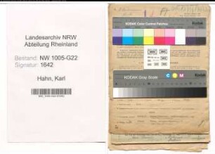 Entnazifizierung Karl Hahn , geb. 18.08.1905 (Einzelhaendler)