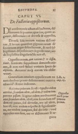Caput VI. De Fallacia oppositorum.