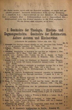 Katalog : Filiale K. F. Koehler's Antiquarium in Berlin. [Umschlagt.], 25