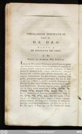 Caput I. De Existentia Dei Unius.