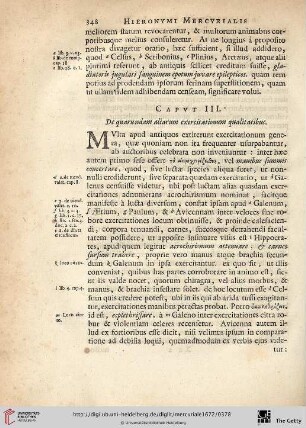 Caput. III.: De quarundam aliarum exercitationum qualitatibus